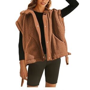 Women's Cozy Brown/Rust Fleece Vest